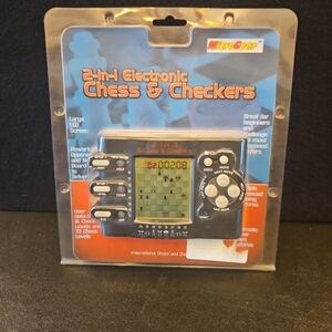 2-in-1 Electronic Chess & Checkers - Black